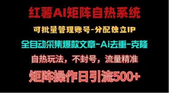 红薯矩阵自热系统，独家不死号引流玩法！矩阵操作日引流500+-有道资源网