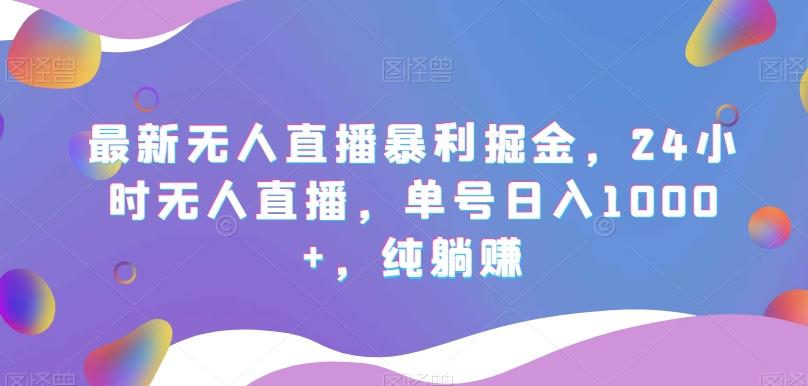 最新无人直播暴利掘金，24小时无人直播，单号日入1000+，纯躺赚-有道资源网