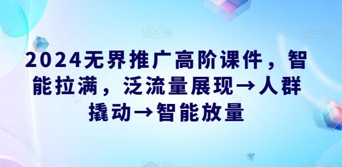 2024无界推广高阶课件，智能拉满，泛流量展现→人群撬动→智能放量-有道资源网