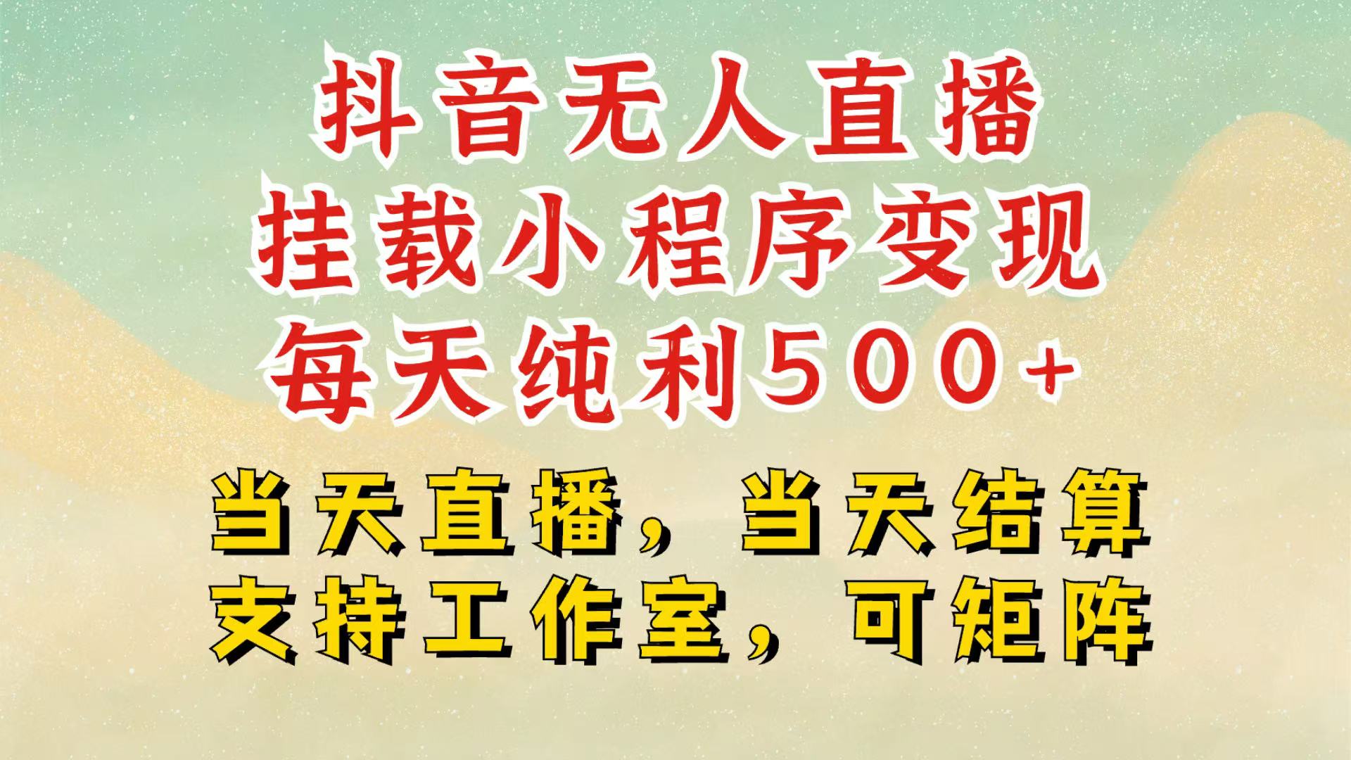 抖音无人挂机项目，轻松日入500+,挂载小程序玩法，不违规不封号，有号的一定挂起来-有道资源网