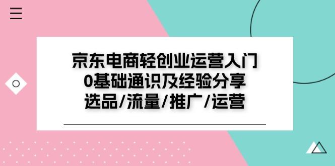 京东电商-轻创业运营入门0基础通识及经验分享：选品/流量/推广/运营-有道资源网