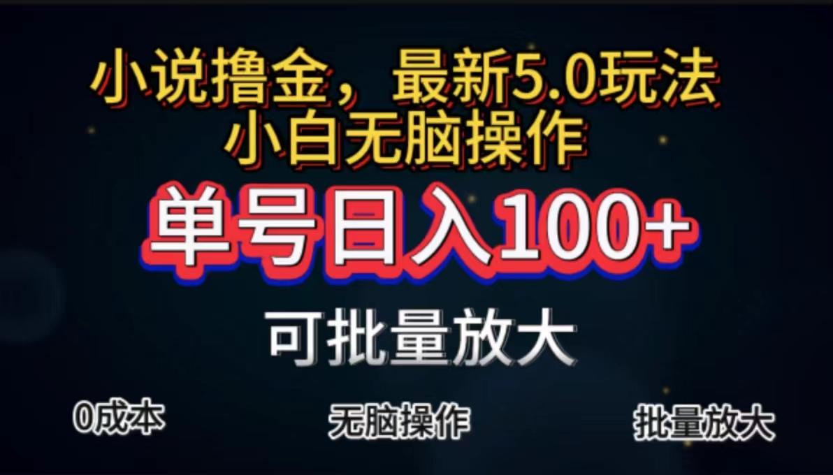 全自动小说撸金，单号日入100+小白轻松上手，无脑操作-有道资源网