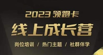 2023领跑卡线上成长营，淘宝运营各岗位培训，直通车、万相台、引力魔方、引流等，帮助突破成长瓶颈-有道资源网