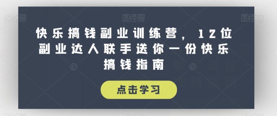 快乐搞钱副业训练营，12位副业达人联手送你一份快乐搞钱指南-有道资源网