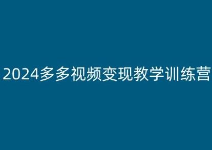 2024多多视频变现教学训练营，新手保姆级教程，适合新手小白-有道资源网