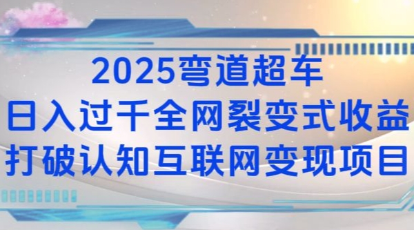 2025弯道超车日入过K全网裂变式收益打破认知互联网变现项目【揭秘】-有道资源网