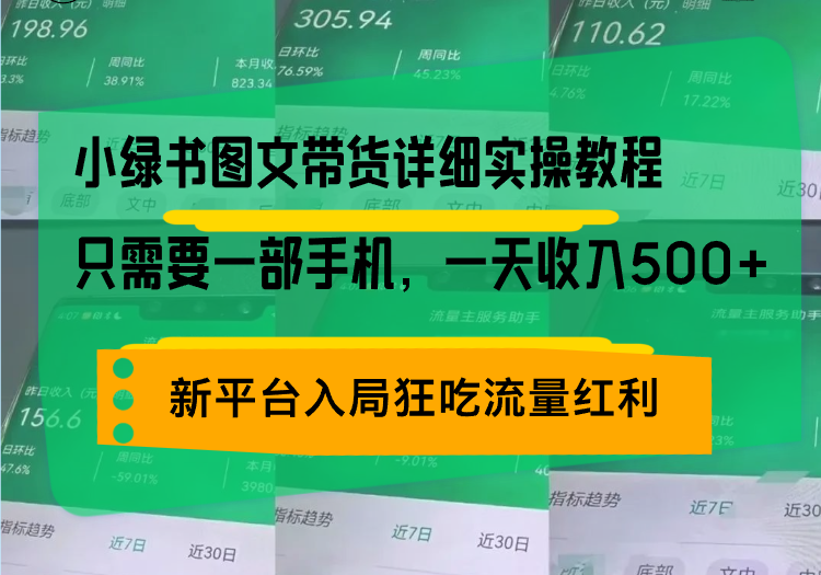 小绿书图文带货详细实操教程，只需要一部手机，一天收入500+，轻松变现-有道资源网