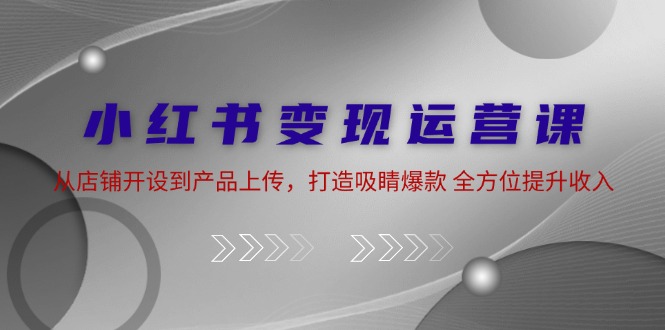 小红书变现运营课：从店铺开设到产品上传，打造吸睛爆款 全方位提升收入-有道资源网