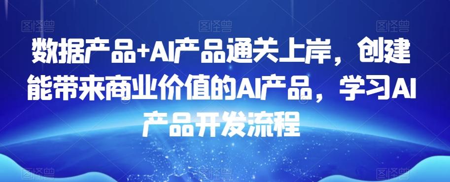 数据产品+AI产品通关上岸，创建能带来商业价值的AI产品，学习AI产品开发流程-有道资源网