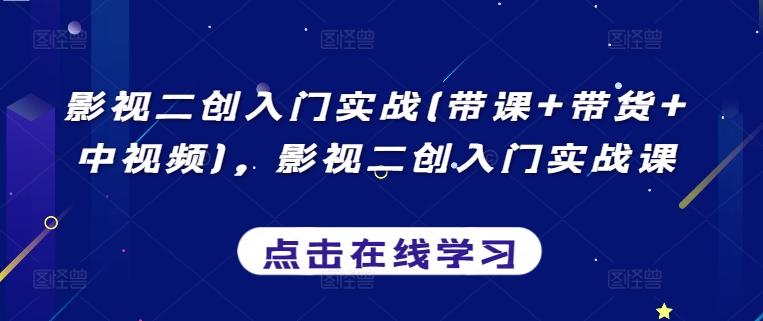 影视二创入门实战(带课+带货+中视频)，影视二创入门实战课-有道资源网