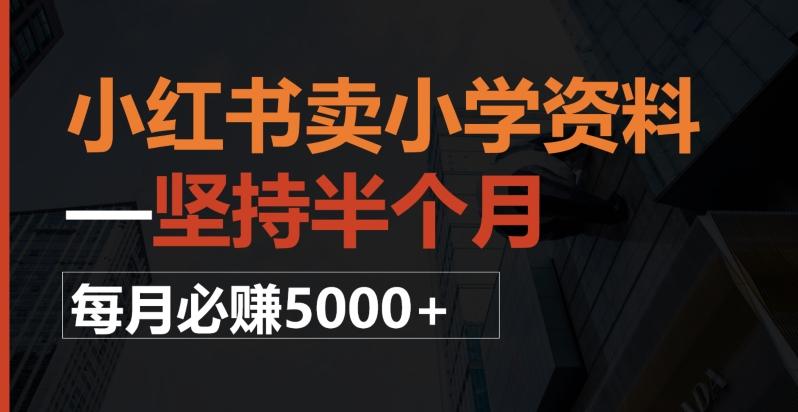 小红书卖小学资料，一坚持半个月，每月必赚5000+-有道资源网