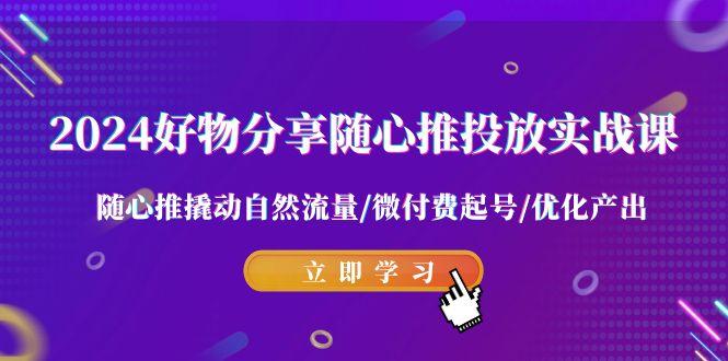 2024好物分享-随心推投放实战课 随心推撬动自然流量/微付费起号/优化产出-有道资源网