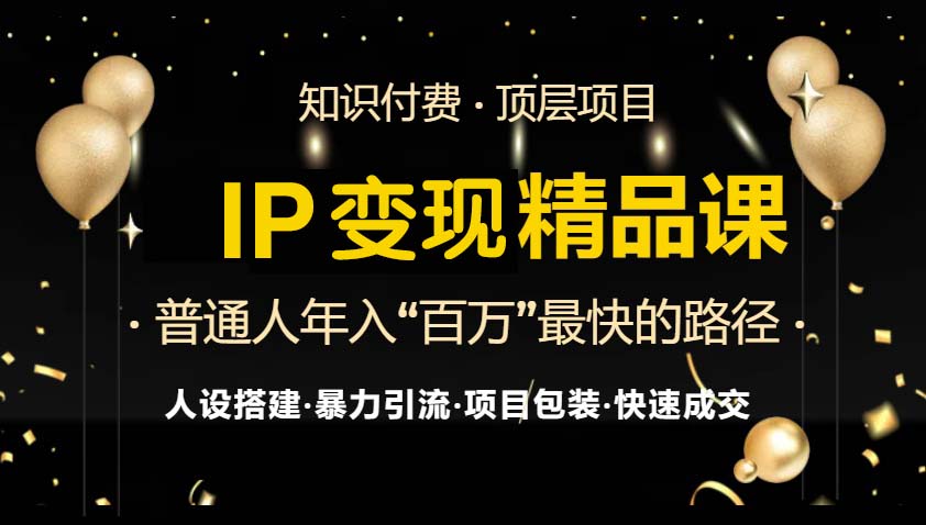 IP变现最新精品课程，知识付费全流程+最强引流术+小白避坑指南-有道资源网