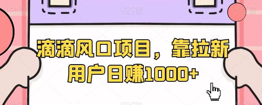 滴滴风口项目，靠拉新用户日赚1000+-有道资源网