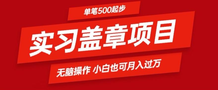 实习代盖章项目一单500起普通人可落地项目小白也可轻易上手-有道资源网