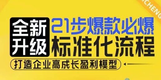 21步爆款必爆标准化流程，全新升级，打造企业高成长盈利模型-有道资源网