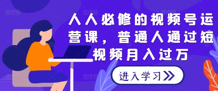 人人必修的视频号运营课，普通人通过短视频月入过万-有道资源网