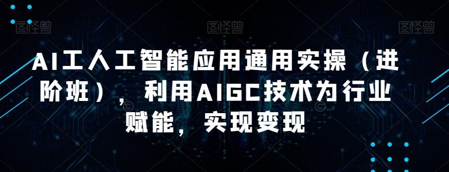 AI工人工智能应用通用实操（进阶班），利用AIGC技术为行业赋能，实现变现-有道资源网