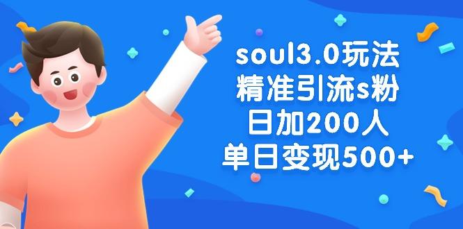 soul3.0玩法精准引流s粉，日加200人单日变现500+-有道资源网