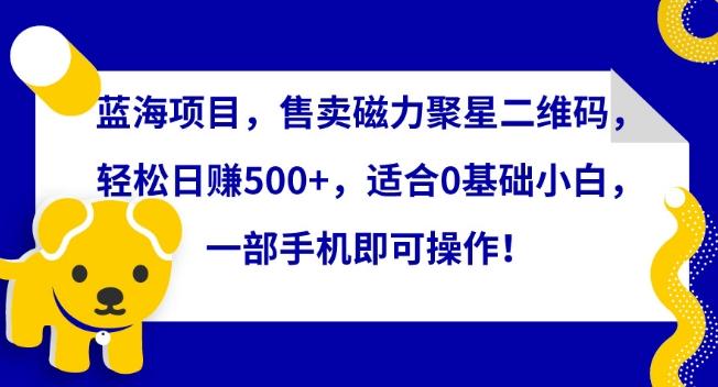 蓝海项目，售卖磁力聚星二维码，轻松日赚500+，适合0基础小白，一部手机即可操作【揭秘】-有道资源网