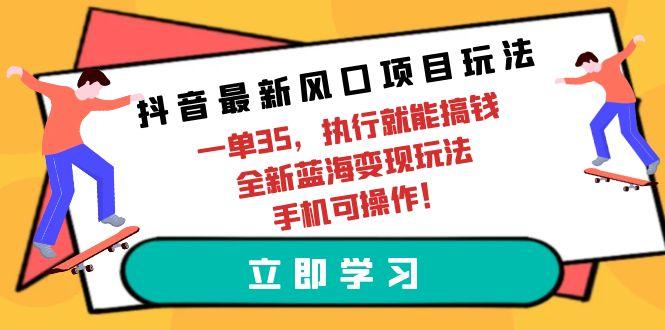 (9948期)抖音最新风口项目玩法，一单35，执行就能搞钱 全新蓝海变现玩法 手机可操作-有道资源网