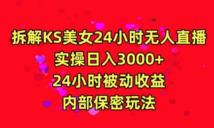 利用快手24小时无人美女直播，实操日入3000，24小时被动收益，内部保密玩法【揭秘】-有道资源网