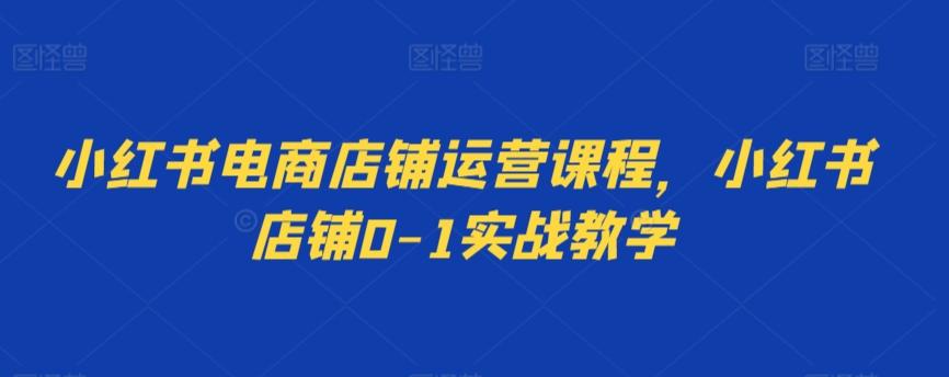 小红书电商店铺运营课程，小红书店铺0-1实战教学-有道资源网