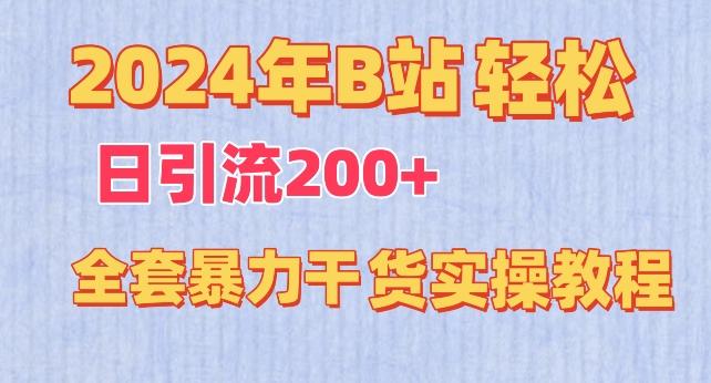 2024年B站轻松日引流200+的全套暴力干货实操教程【揭秘】-有道资源网