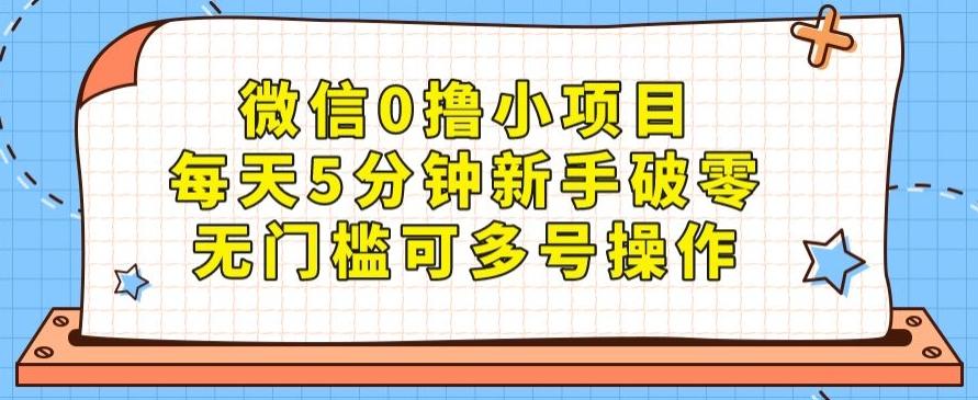 微信0撸小项目，每天5分钟新手破零，无门槛可多号操作-有道资源网