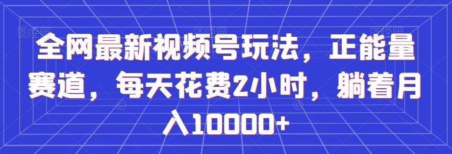 全网最新视频号玩法，正能量赛道，每天花费2小时，躺着月入10000+【揭秘】-有道资源网