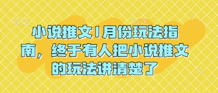 小说推文1月份玩法指南，终于有人把小说推文的玩法讲清楚了!-有道资源网