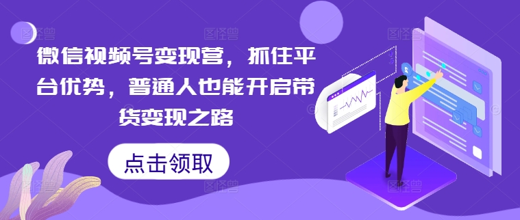 微信视频号变现营，抓住平台优势，普通人也能开启带货变现之路-有道资源网