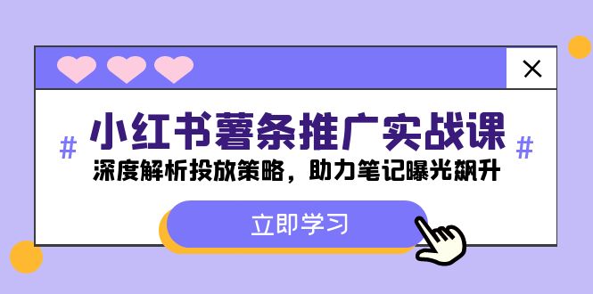 小红书-薯条推广实战课：深度解析投放策略，助力笔记曝光飙升-有道资源网