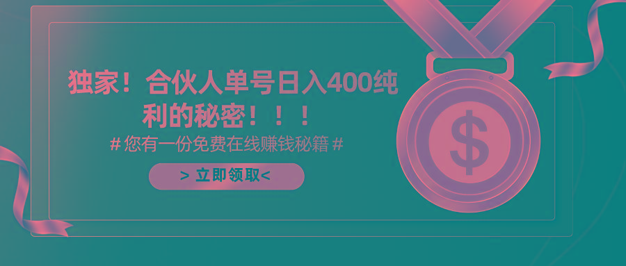 (10028期)合伙人广告撸金最新玩法，每天单号400纯利-有道资源网