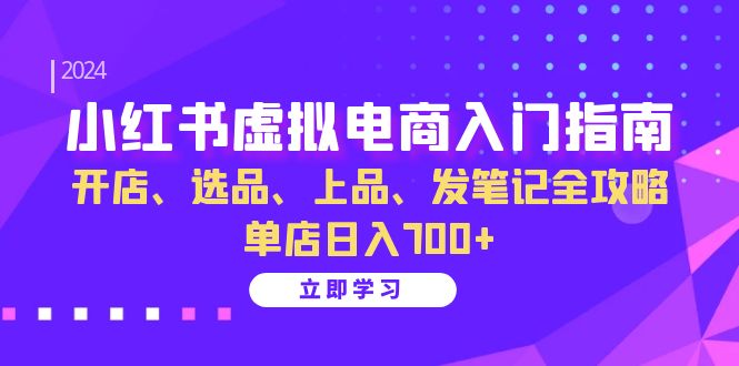 小红书虚拟电商入门指南：开店、选品、上品、发笔记全攻略 单店日入700+(更新)-有道资源网