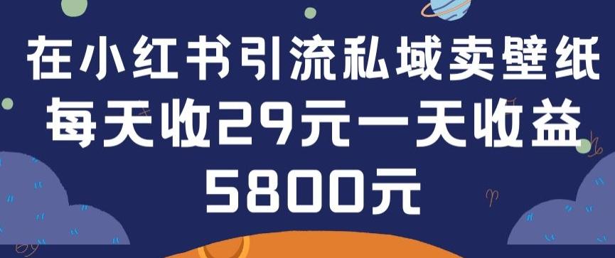 在小红书引流私域卖壁纸每张29元单日最高卖出200张(0-1搭建教程)【揭秘】-有道资源网