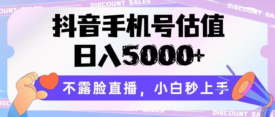 抖音手机号估值，日入5000+，不露脸直播，小白秒上手-有道资源网