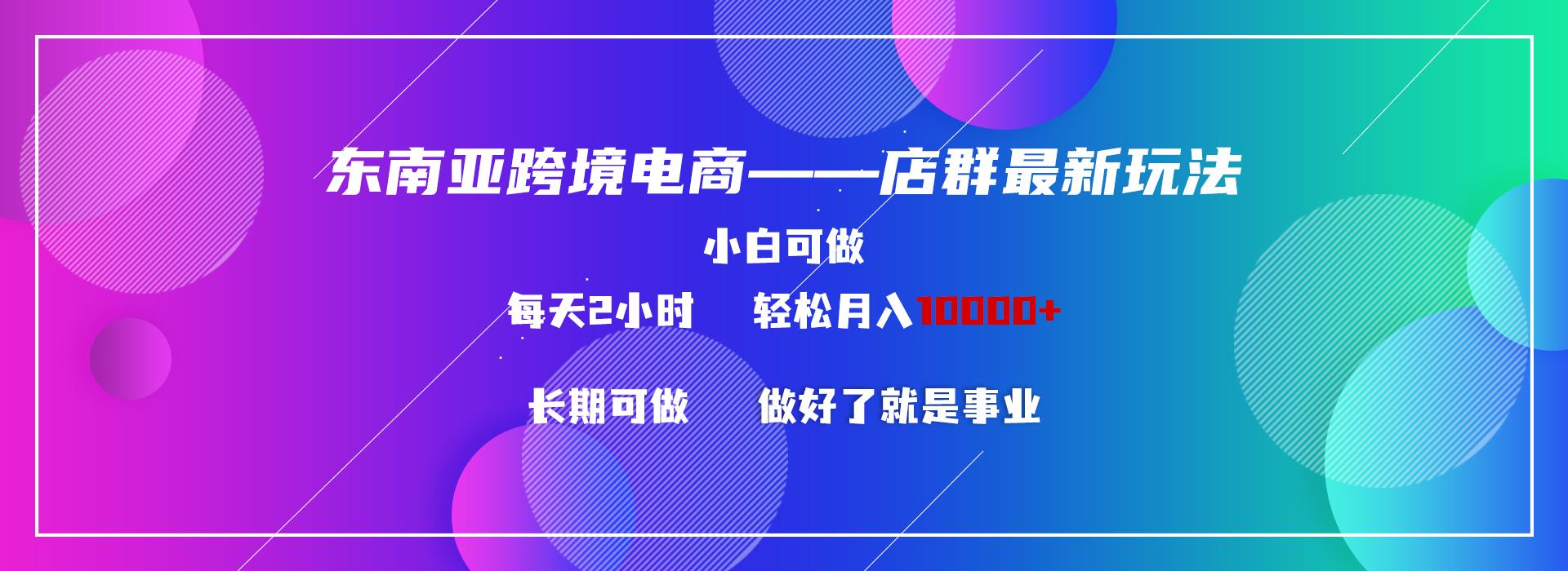 东南亚跨境电商店群新玩法2—小白每天两小时 轻松10000+-有道资源网