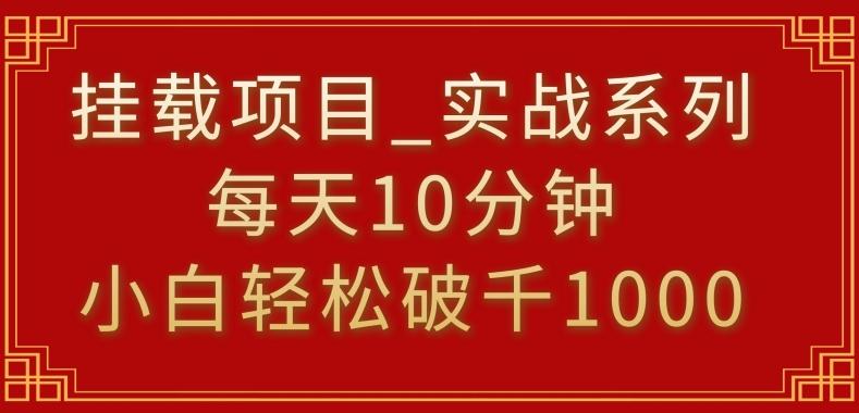 挂载项目，小白轻松破1000，每天10分钟，实战系列保姆级教程【揭秘】-有道资源网