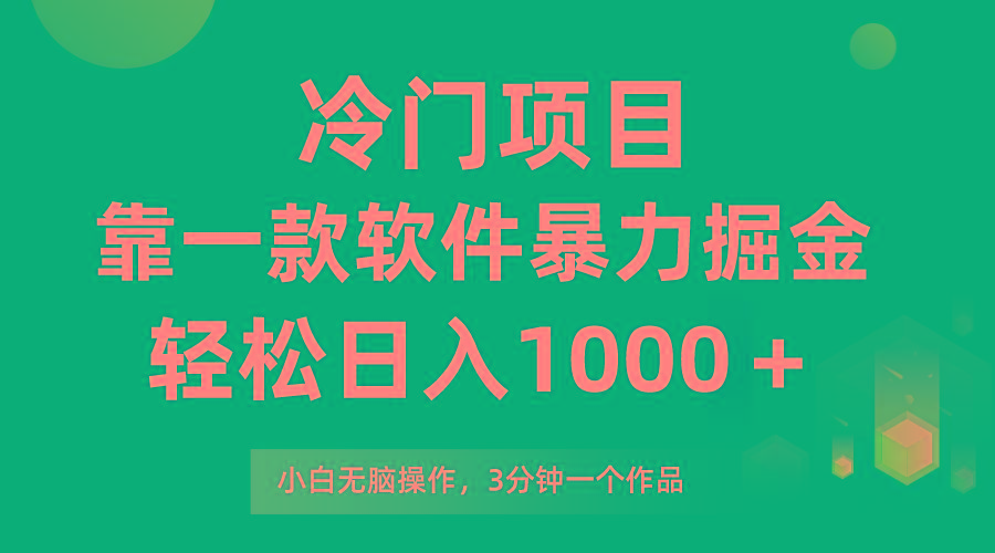 (9791期)冷门项目，靠一款软件暴力掘金日入1000＋，小白轻松上手第二天见收益-有道资源网