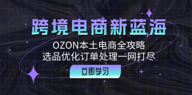 跨境电商新蓝海：OZON本土电商全攻略，选品优化订单处理一网打尽-有道资源网