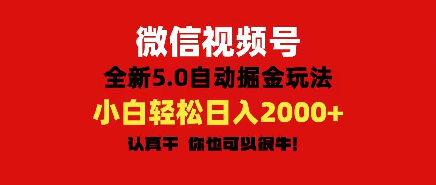 微信视频号变现，5.0全新自动掘金玩法，日入利润2000+有手就行-有道资源网