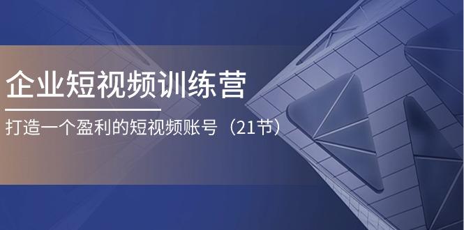 企业短视频训练营：打造一个盈利的短视频账号(21节-有道资源网