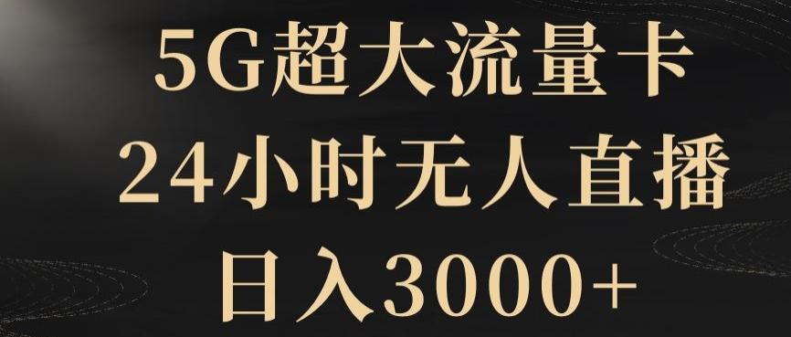 5G超大流量卡，24小时无人直播，日入3000+【揭秘】-有道资源网