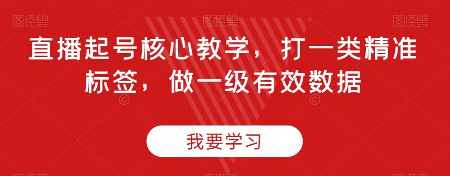 直播起号核心教学，打一类精准标签，做一级有效数据-有道资源网