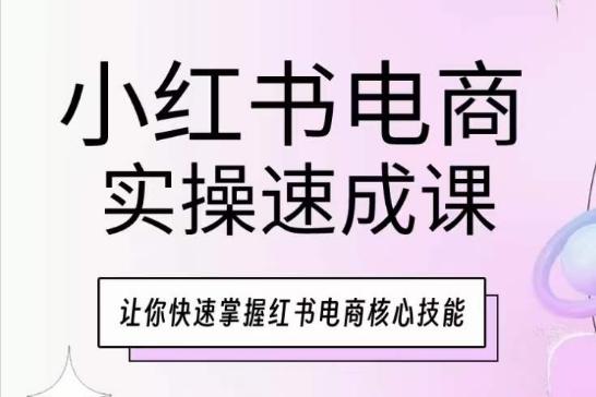 小红书电商实操速成课，让你快速掌握红书电商核心技能-有道资源网