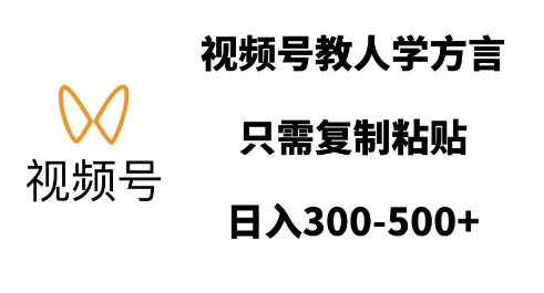 视频号教人学方言，只需复制粘贴，日入多张-有道资源网