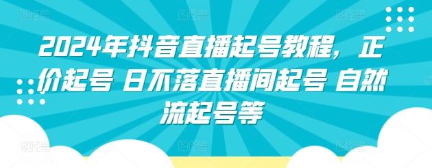 2024年抖音直播起号教程，正价起号 日不落直播间起号 自然流起号等-有道资源网