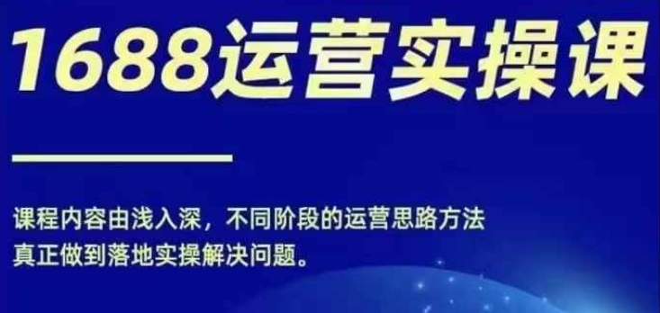 1688实操运营课，零基础学会1688实操运营，电商年入百万不是梦-有道资源网