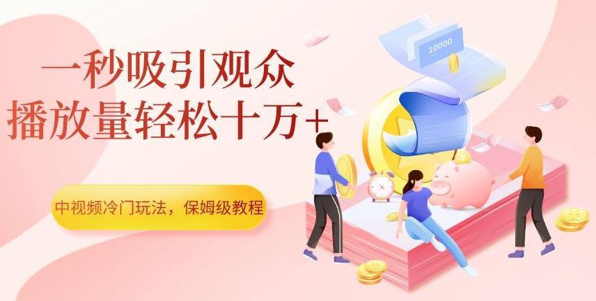 中视频冷门玩法，一秒吸引观众，播放量轻松十万+，保姆级教程【揭秘】-有道资源网